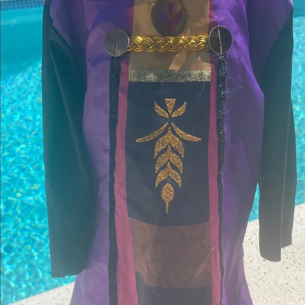 Frozen | Princess Anna | Purple and Black Long Dress with Gold Accents Size 6-6X - Picture 3 of 4